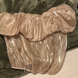 Free People Sheer gold One Shoulder Top